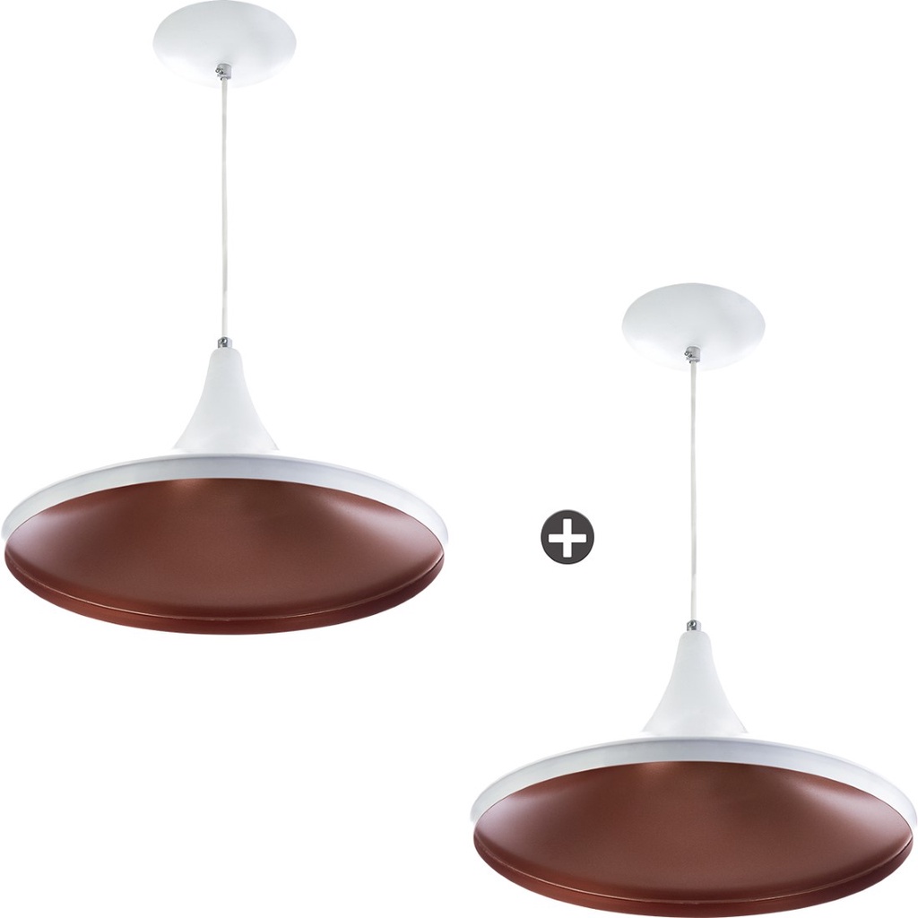 Kit 2 Pendentes Chapeu Aluminio Tom Dixon Branco Lindissimo