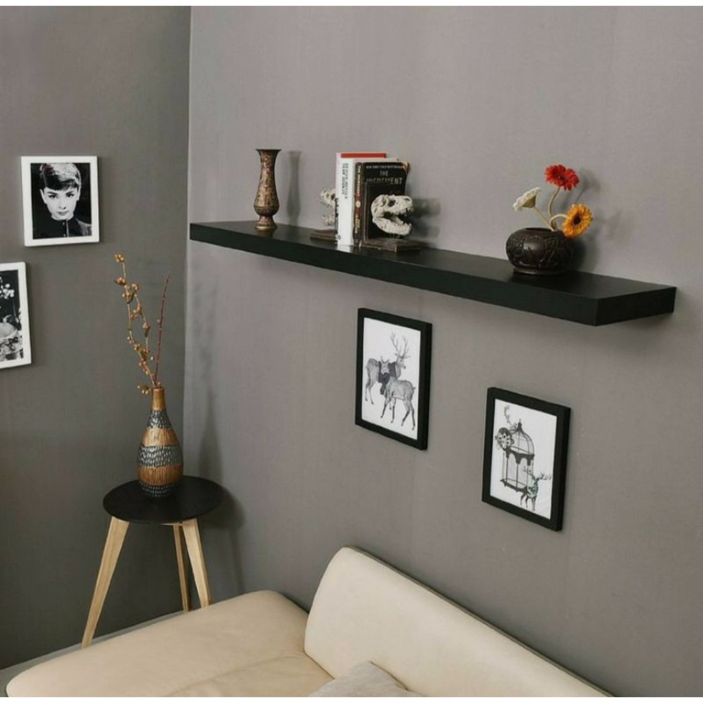 Prateleira Preta reta decoração nicho quarto sala fotos escritório