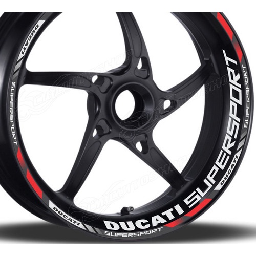 Friso + Adesivo Refletivo D10 Roda Moto Ducati Supersport