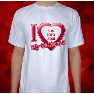 Camiseta I love my Girlfriend, boyfriend / amo minha namorada, namorado / camiseta de casal / Preta e branca
