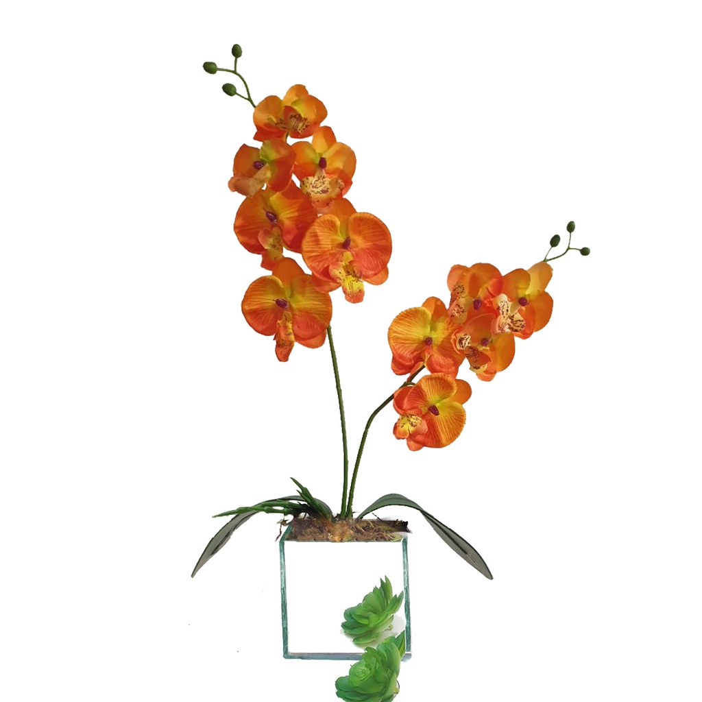 Vaso Espelhado Dourado Prata Orquídeas Artificiais Arranjo de Flores Para  Decoração Casa | Shopee Brasil