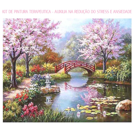 Pintura Terapêutica - Kit Pintura Em Números - Paisagens kit completo tela numerada, 3 pincéis e tintas. em Oferta na Shopee