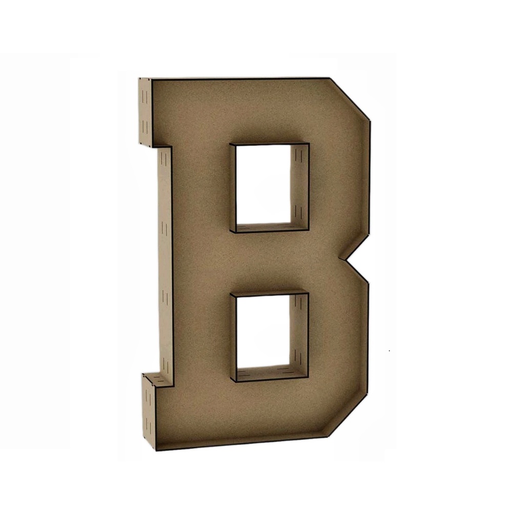 Letra Caixa B 30cm MDF Decoração Festa Nome Palavra Número
