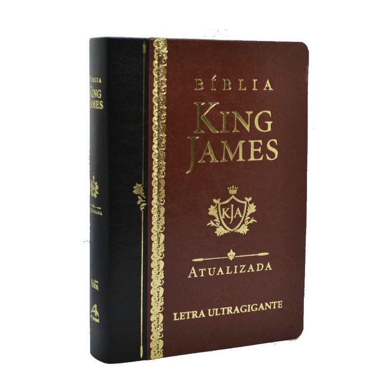 Bíblia King James Atualizada | KJA | Letra Ultra Gigante | Capa Marrom e Preta em Oferta na Shopee