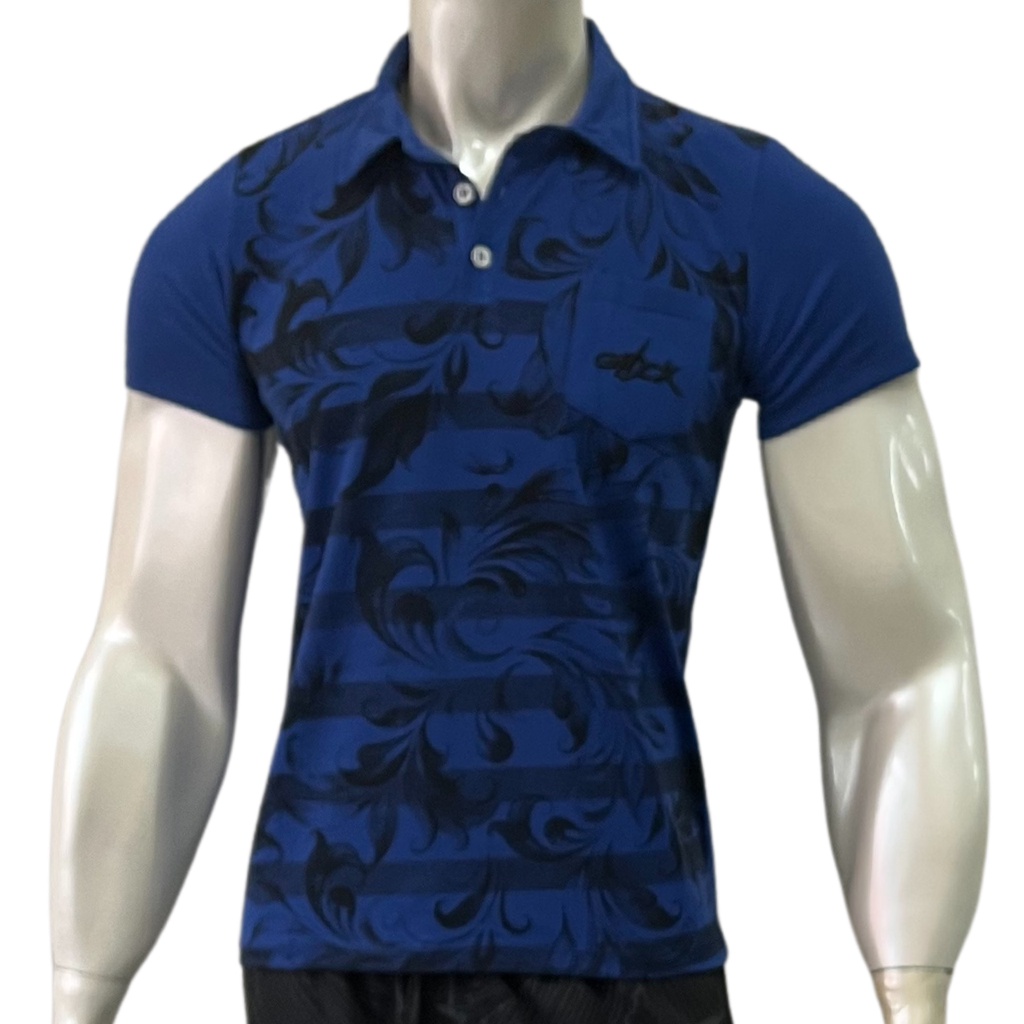 Camisa Gola Polo Camiseta Slim Fit Com Bolso Masculina Viscolycra Estampada Onbox