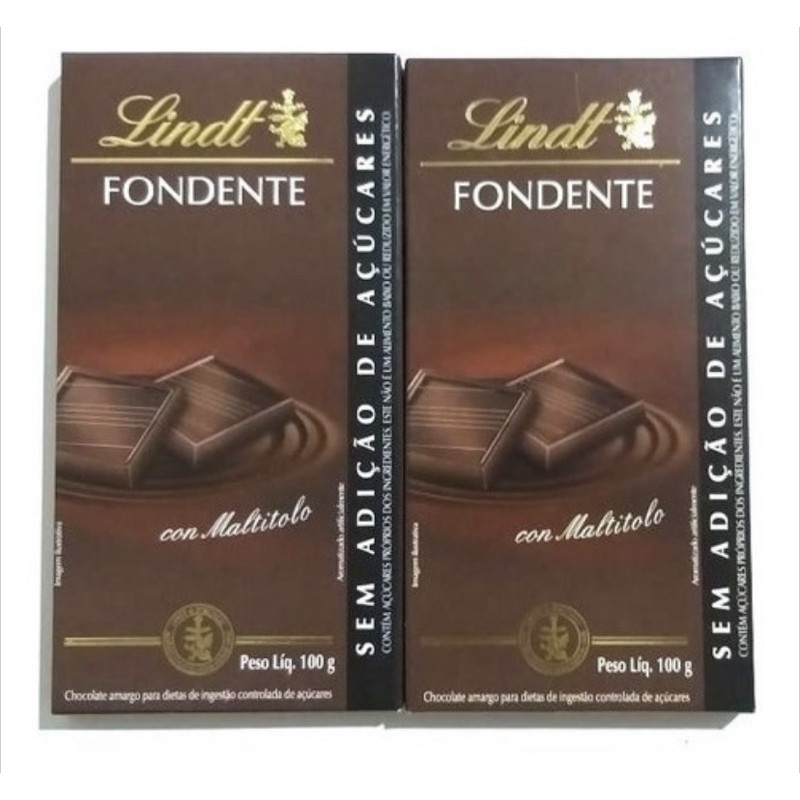 Chocolate Lindt Fondente Amargo Zero Açúcar Kit 2 Barras Saboroso 100g Super Oferta Shopee 5298