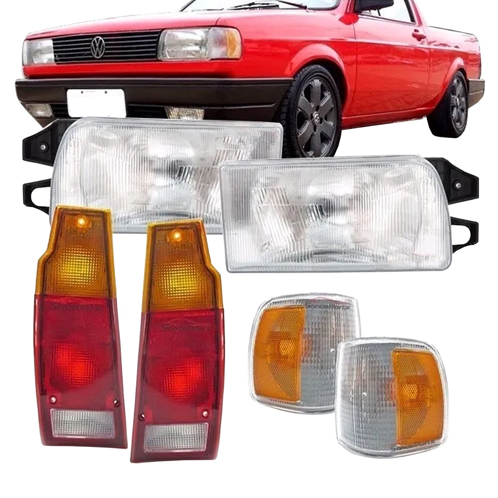 Kit Parati Saveiro 91 94 Farol Vidro Pisca Lanterna Traseira Ambos Lados