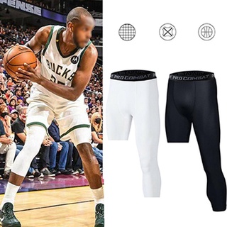 3/4 Calças De Compressão Perna Única Dos Homens Basquete Especial Único Design Leggings