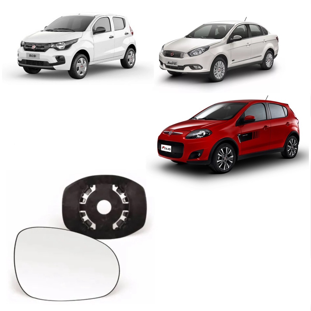 Detalhes do Subconjunto Lente com Base Para Retrovisor Palio Attractive Grand Siena 2012 Em diante  Mobi 2016 Em diante