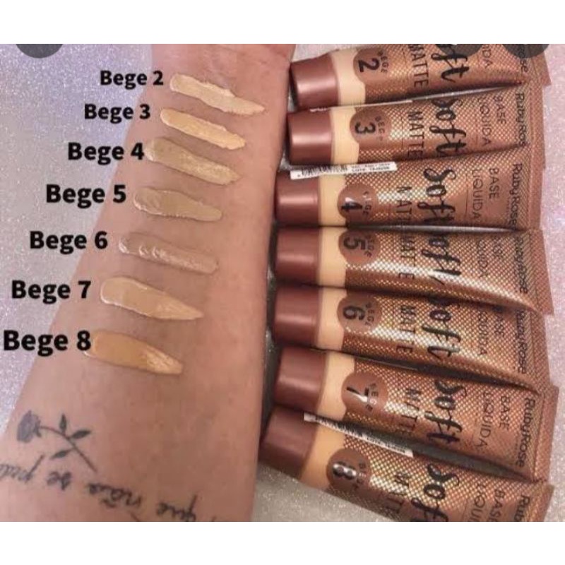 Base soft matte Ruby Rose bege e café