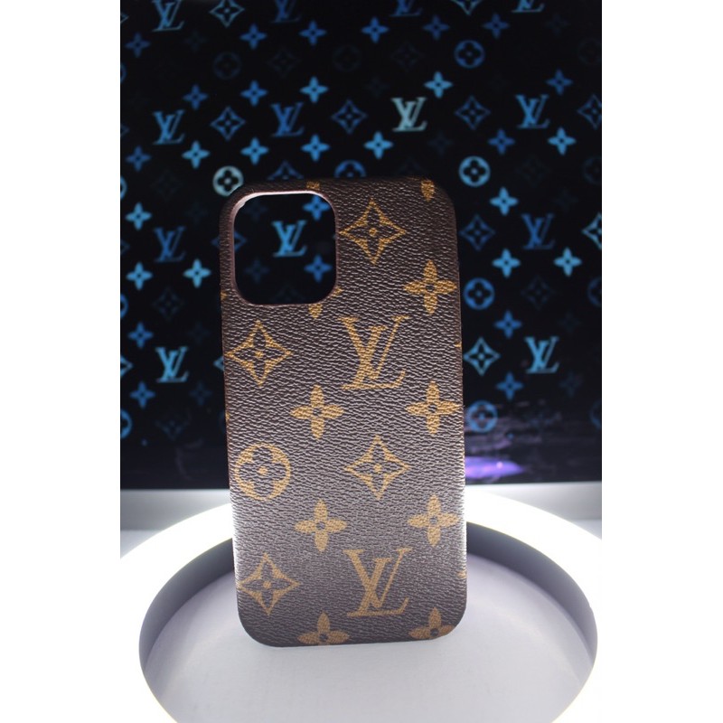 iPhone 12 Pro Max Glass Case With Printed LOUIS VUITTON Brand Name Logo -  Black