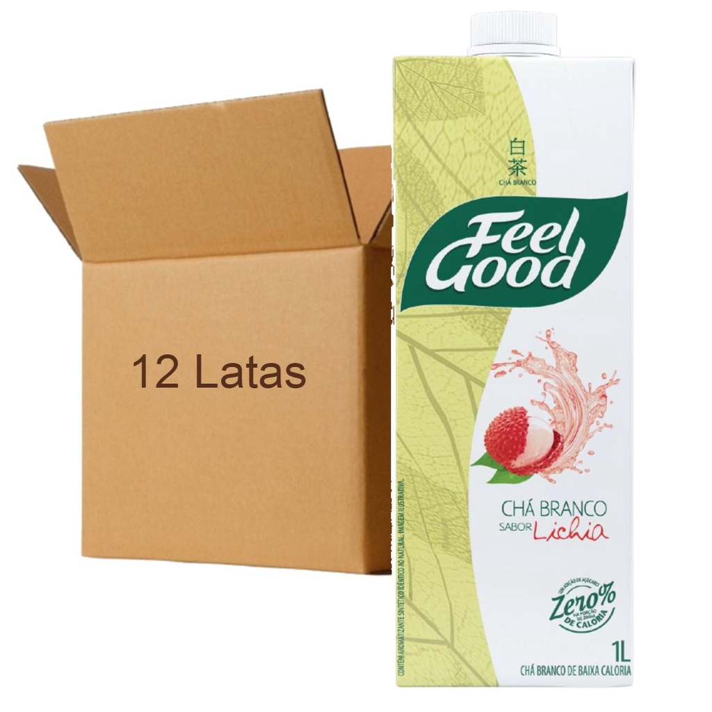 12x Chá Branco Sabor Lichia Feel Good Caixa 1l