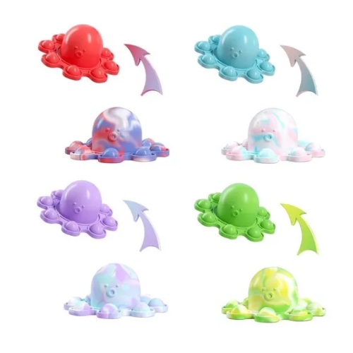 Pop It  Fidget Toy Polvo Chaveiro Pop It Brinquedo Anti Stress Reversível Sensorial Promoção