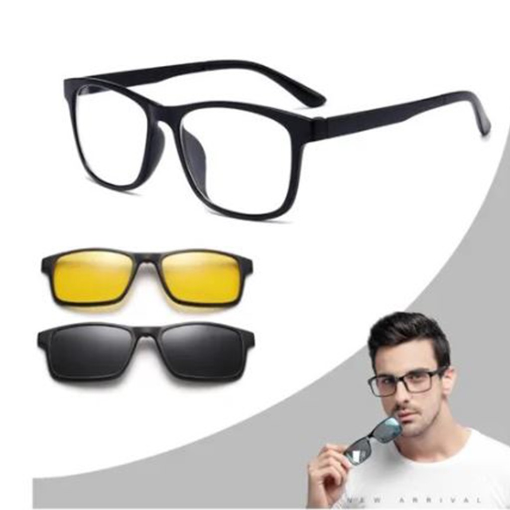 Arma o De culos Para Grau E Sol Clip On 3 Em 1 Com Fixa o Magn tica 