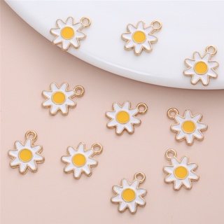 10 Pçs/Set Menina Verão Kawaii Flor Acessórios Resina Esmalte Encantos Jóias Fazendo Suprimentos Colar De Pingente Brinco Das Mulheres