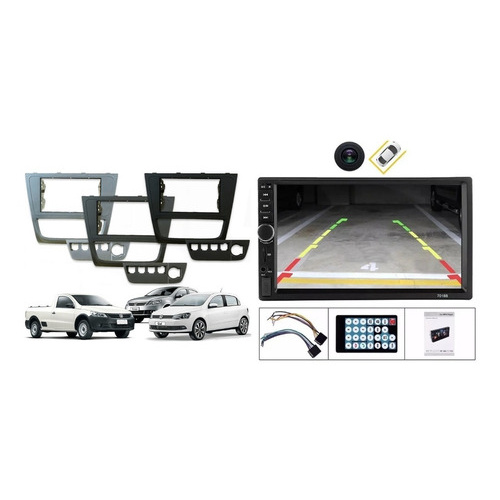 Central Multimídia + Moldura + Camera Saveiro G6 2013 A 2016 em Oferta na Shopee