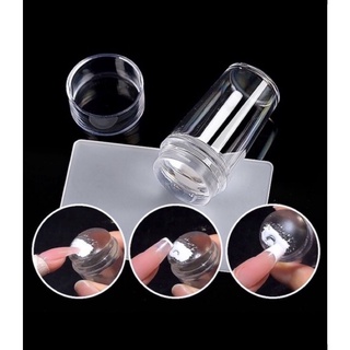 Carimbo de Unha Transparente com Ponta de Silicone / Selo de Gel / Selo para Unhas