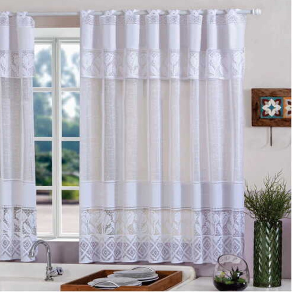Cortina De Renda com Tulipas 2,00m X 1,30m em Oferta na Shopee