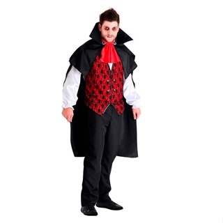 Fantasia de Vampiro Adulto Twilight Luxo de Halloween Com Capa e Jabo em Oferta na Shopee