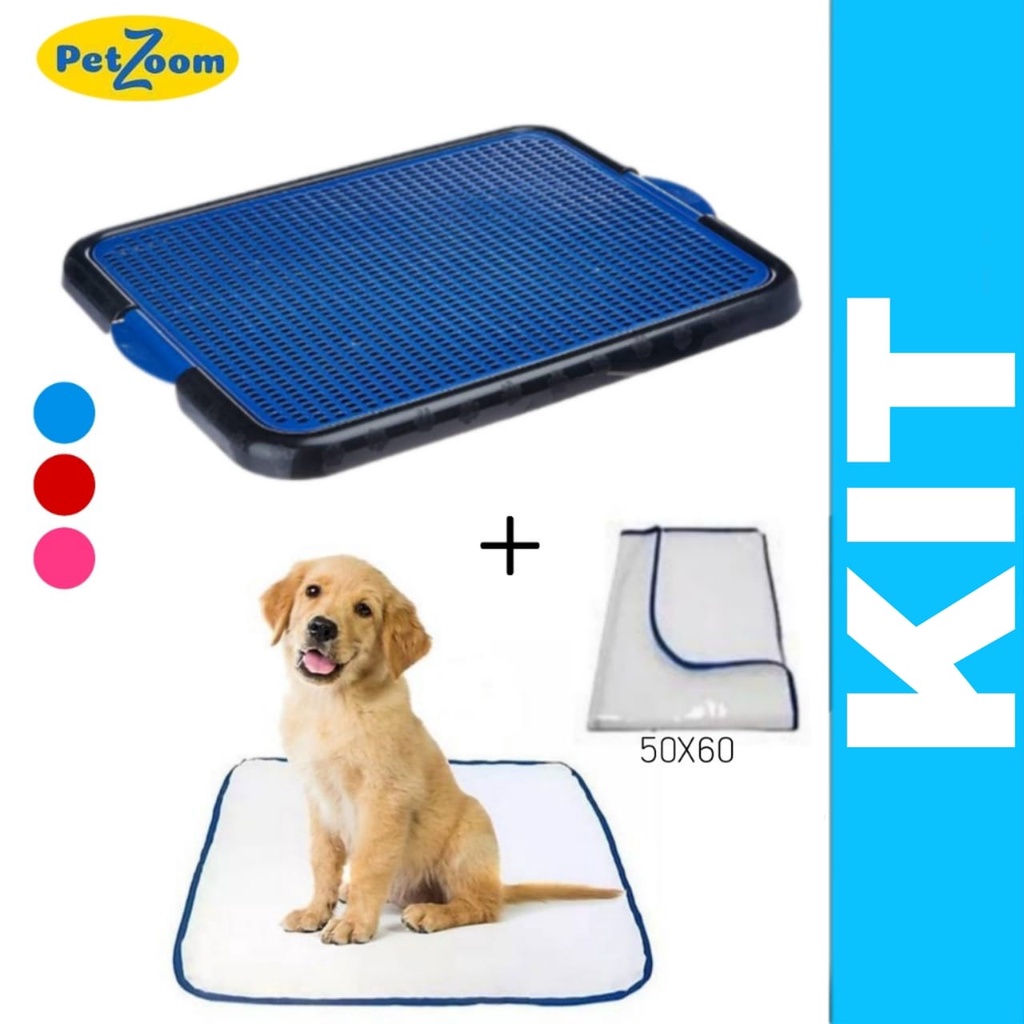 Kit Sanitario Canino Xixi Dog Para Cachorro + Tapete Pet Higiênico Lavável 50x60 Para Cães Cachorro Xixi Fácil Banheiro