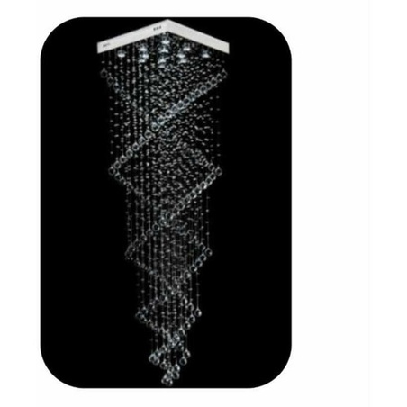 Lustre De Cristal Legítimo Espiral Duplo Quadrado