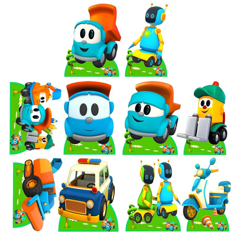 leo caminhao kit decoração de festa infantil 10 display de 20cm