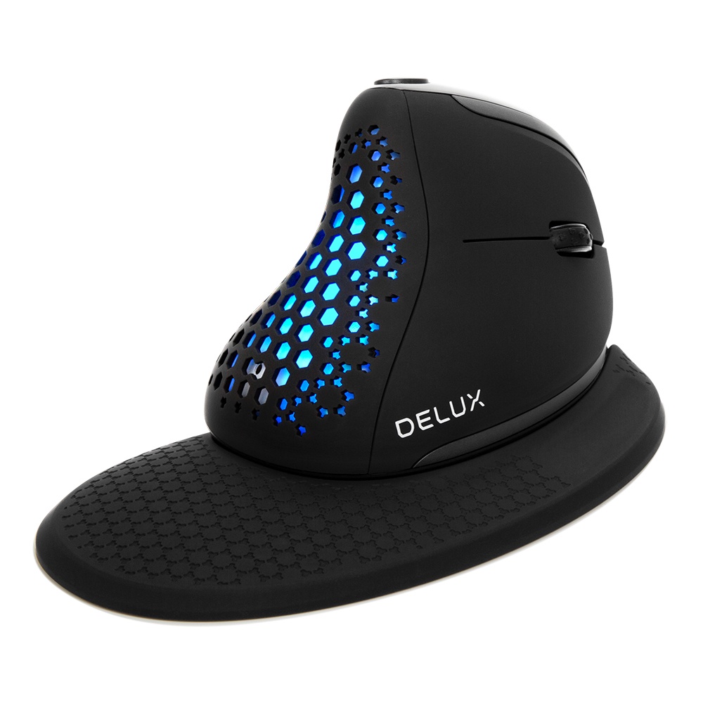 Delux M618XSD Seeker Mouse Vertical Ergonômico Com Tela OLED 4000DPI ...