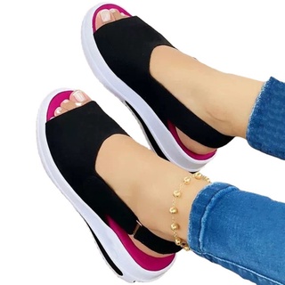 2022 Sapatos Femininos Verão Nova Plataforma Simples Mulheres Únicos Velcro Casual Peixe Boca Sandália