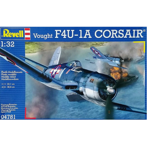Avião Vought Corsair F-4u 1a Kit Revell 1/32 P/ Montar Plastimodelismo - Petrohobby