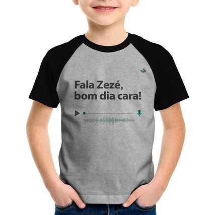 Camiseta Raglan Infantil Fala Zezé, Bom Dia Cara! | Shopee Brasil