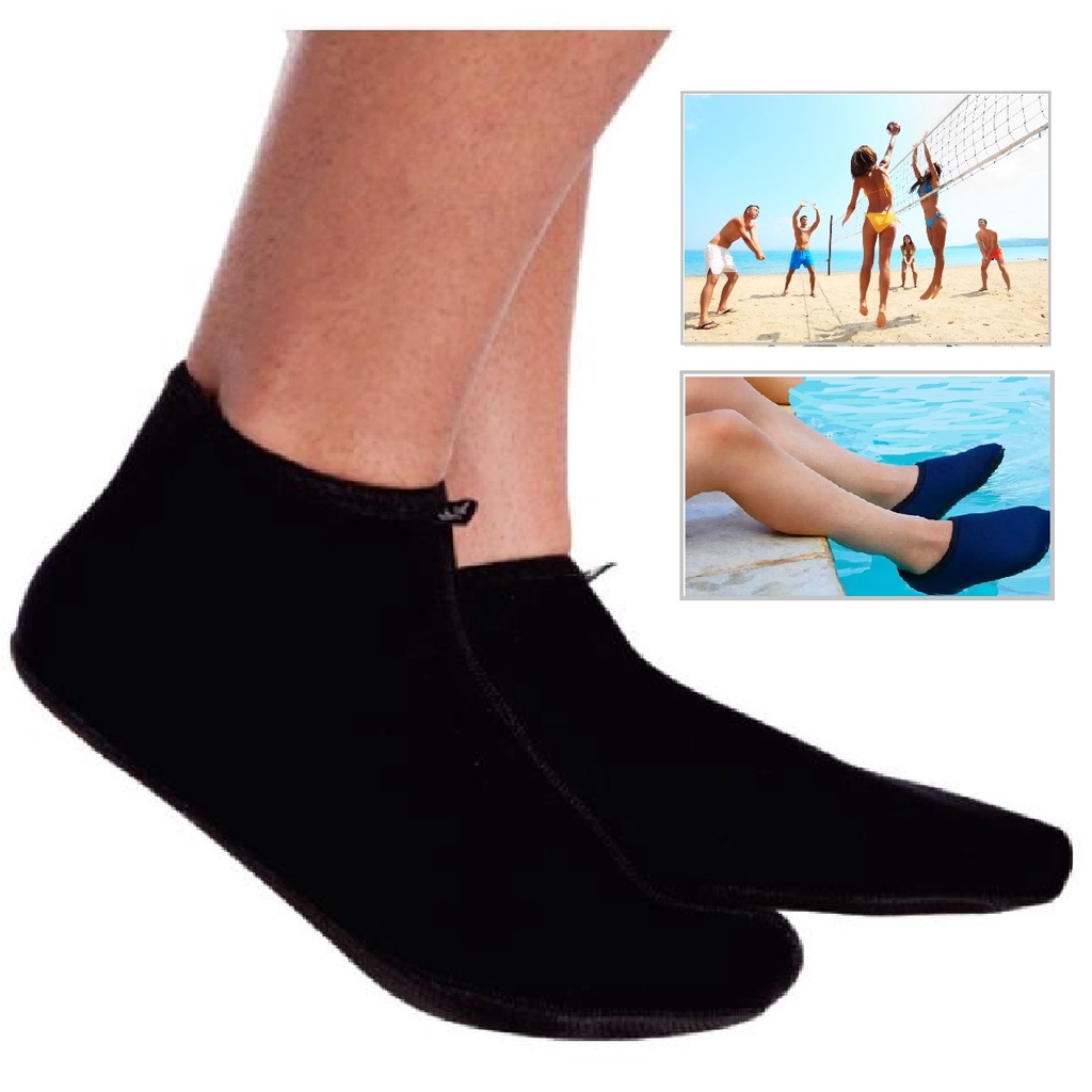 Meia Sapatilha Neoprene Esportiva Aquático Piscina Natação Beach Areia Volei Praia Hidroginástica Preta