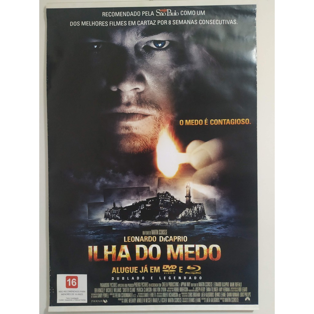 POSTER FILME A ILHA DO MEDO com DiCaprio Scorsese - Tam 94 cm X 64 cm de Locadora