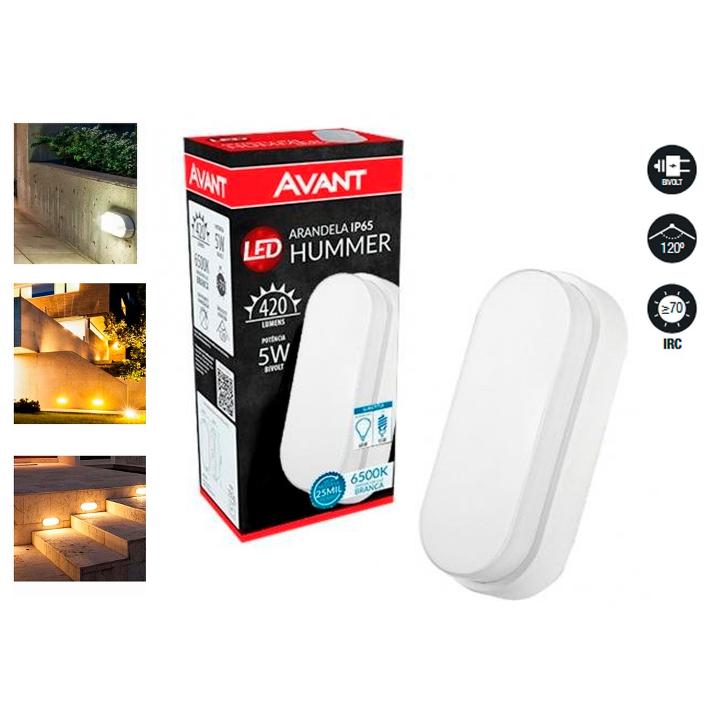 Luminária Tartaruga Arandela Led 6500k 161mm Para Parede Branca 5W Iluminação Corredores - AVANT em Oferta na Shopee