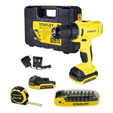 Parafusadeira Furadeira 12v Scd121s2k Stanley +pontas +trena