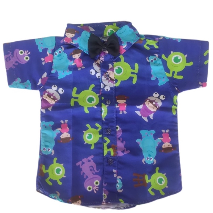 Camisa Temática MONSTROS SA infantil social menino com gravata