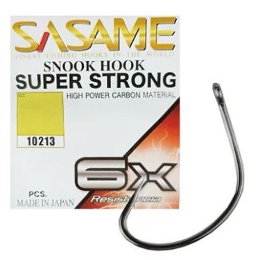 ANZOL SASAME SNOOK HOOK SUPER STRONG BLACK 2/0 - 6 unidades - EXCELENTE PARA ANTENINHA