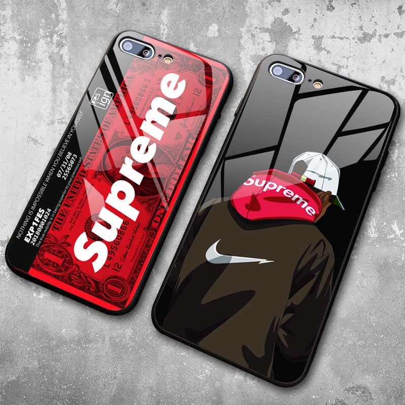 SUPREME Caixa De Vidro Temperado De Marca De Luxo Para IPhone 14