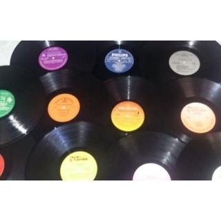 10 un de Discos de Vinil Grande para Decoração/ Artesanato Retro Vintage - Sem Capa - Aleatório - Anos 60, 70, 80