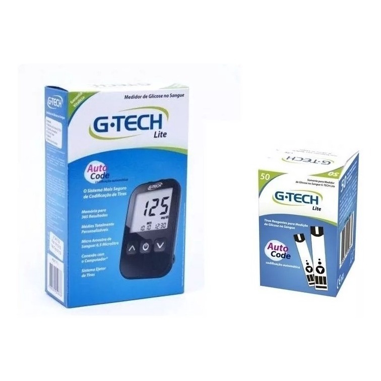 MEDIDOR DE GLICOSE G-TECH LITE + 01 CX TIRAS G-TECH LITE