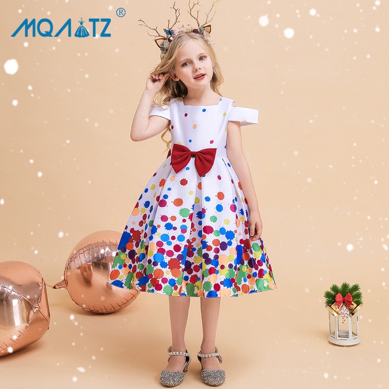 MQATZ Vestido De Natal Para Crianças Meninas Roupas De Menina Vestidos De  Princesa Pontos Coloridos Festa Cosplay 2-10 Anos | Shopee Brasil