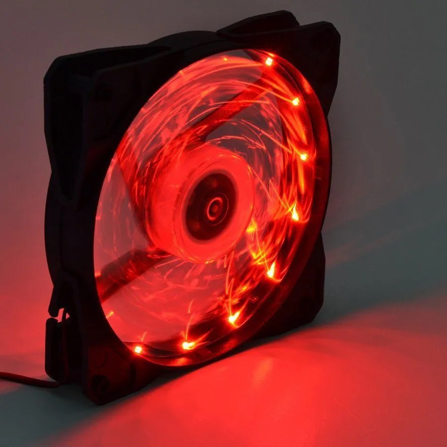 Microventilador Gabinete 120mm Cristal Vermelho LED 12cm 120 x 120 x 25 mm Fan Cooler 12 Volts