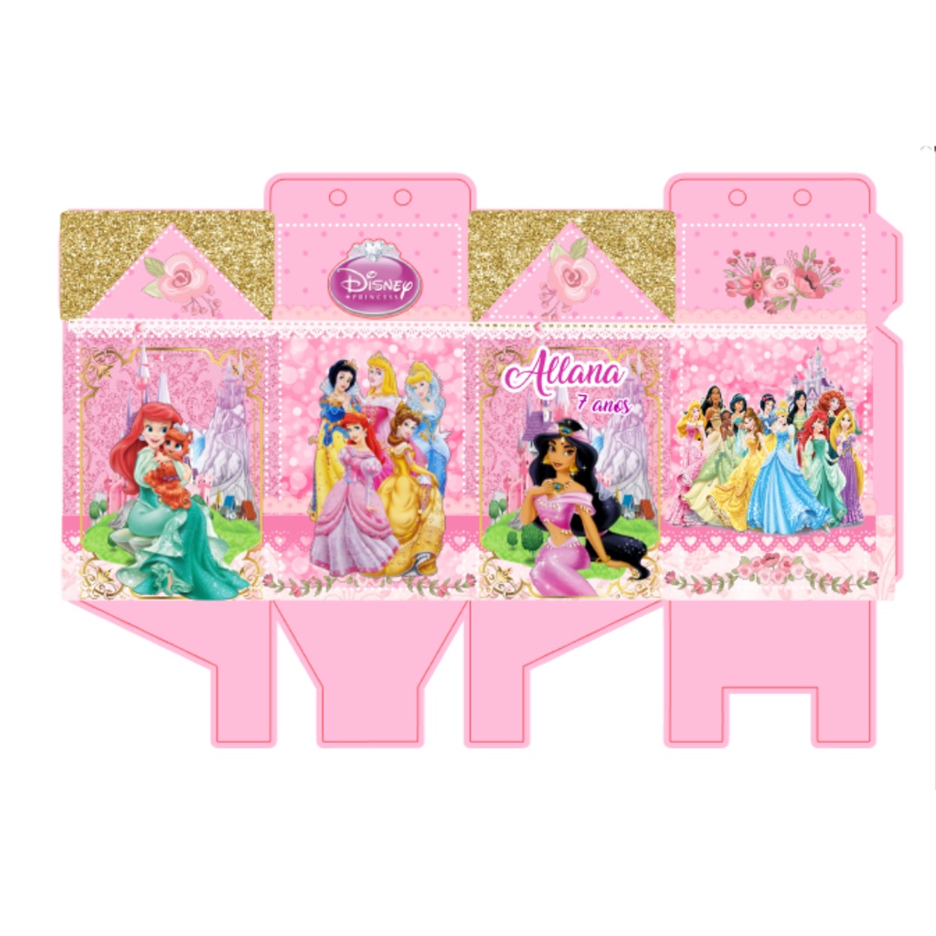 10 Caixas Milk Personalizada Tema Princesas Da Disney Lembrancinha