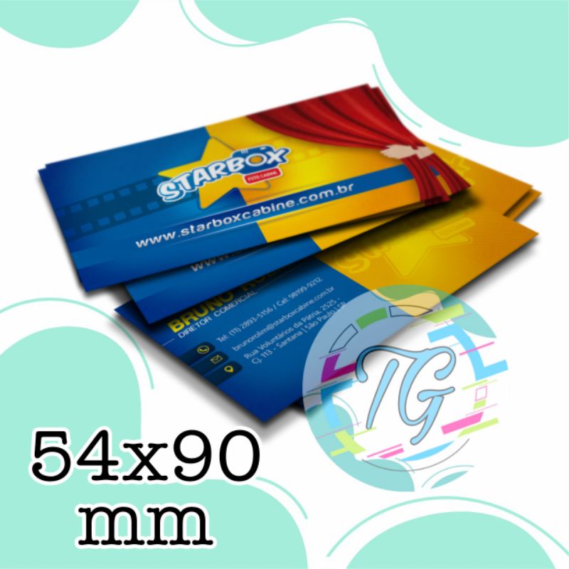 100 Cartões de visitas Personalizados 180g com Brilho Frente e verso ...