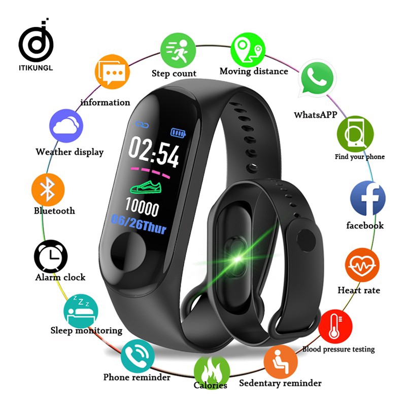 Smart Watch M3 com Bluetooth IP67 / Smart Watch Fitness Monitora Pressão Arterial / Rastreador GPS