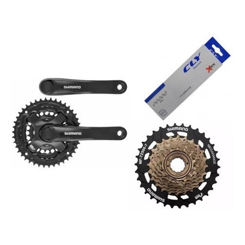 Kit Relação Shimano 21v Catraca Megarange Pedivela Corrente