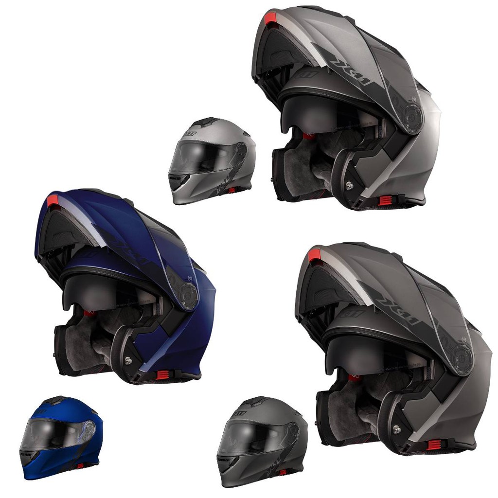 Capacete X11 Turner Solides Articulado Viseira Fume Interna Fumê Escamoteavel Moto