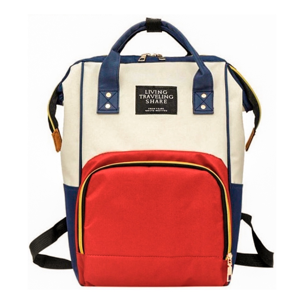 Bolsa Mochila Multifuncional e Maternidade impermeável com bolso Térmico Espaçosa Fashion e Resistente Para usar na Escola Colégio Faculdade Trabalho ou Viagem Cabe o Notebook e o Tablet - Cor Colorida