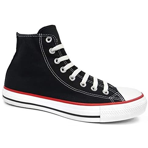 Botinha All Star Converse Cano Alto Preto/Branco/Vermelho/Amarelo masculino e feminino