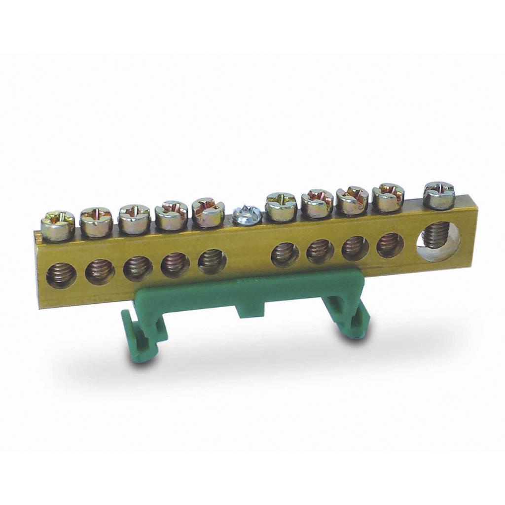 Barramento Terra 10 Terminais Verde Steck em Oferta na Shopee