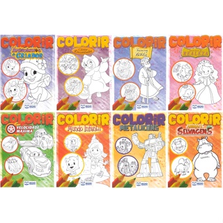 Kit de Livros para Colorir - DESENHOS INCRÍVEIS - Tamanho 13 x 18 cm - 8 Páginas em Oferta na Shopee
